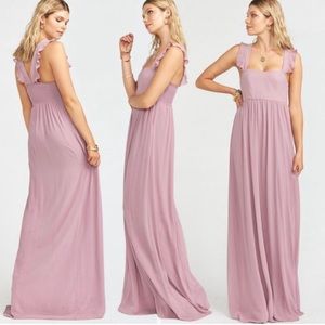 Show Me Your Mumu June Maxi Bridesmaid Dress in Antique Rose Chiffon